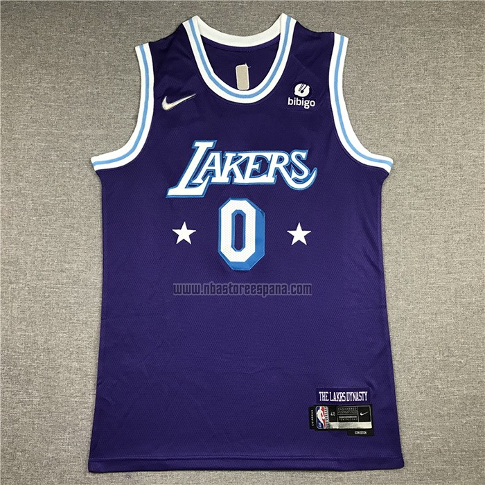 Camiseta Los Angeles Lakers Russell Westbrook NO 0 Ciudad Edition 2021-22 Violeta